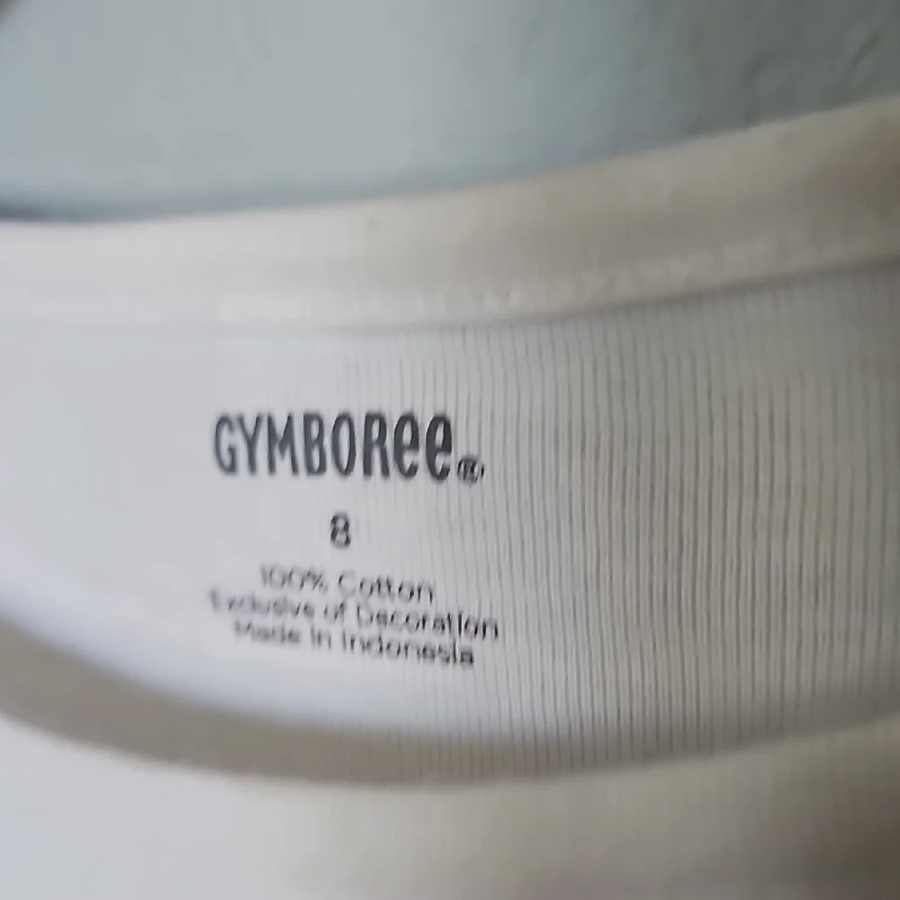 Gymboree White Long Sleeve Tee with Siamese Cat Heart Fuzzy Graphic Size 8